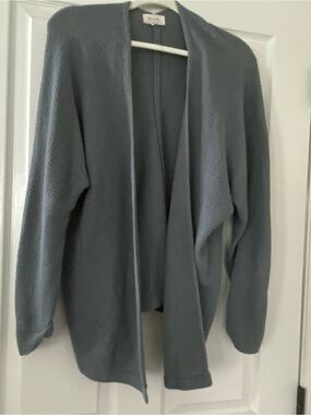Cozy Slate Blue Gray Open Cardigan